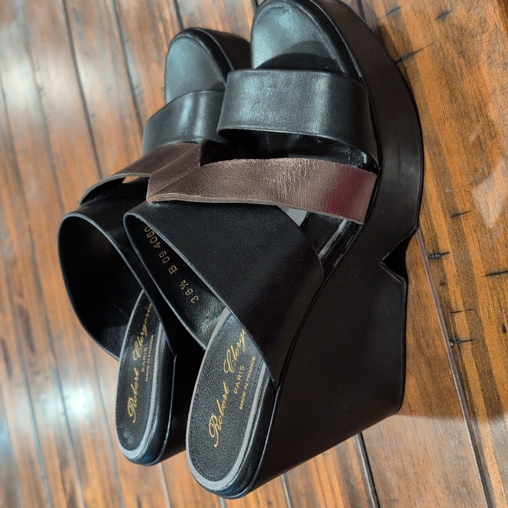 Robert Clergerie Darton Platform Wedge Mule Sandal 38.5 - Picture 3 of 14